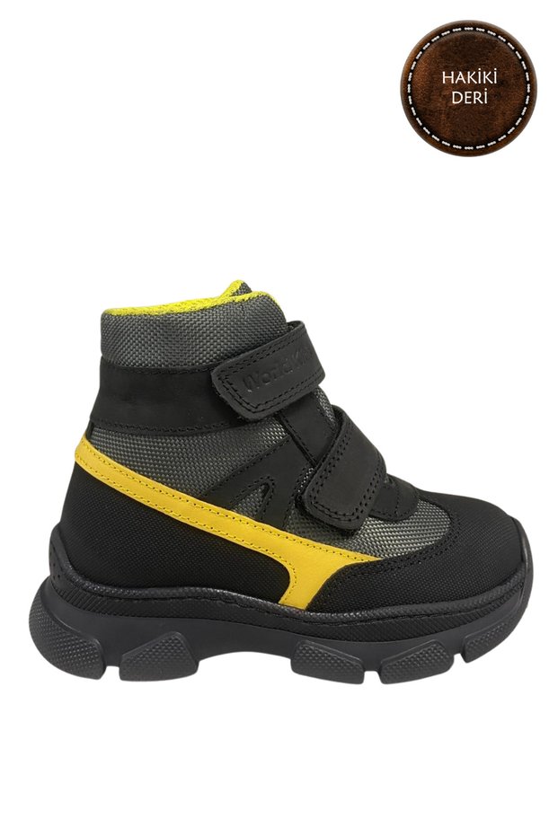 Baby Boy, Children's Waterproof Leather Boots with Non-Slip Soles, Durable School Boots with Zippers and Velcro
