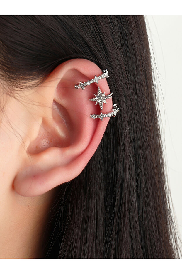 Set of 3 - Rhinestone Ear Clip Earrings