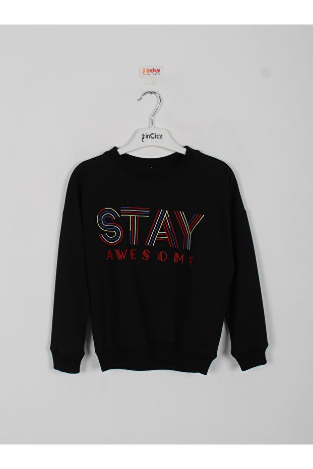 Girl's Crew Neck Printed Sweatshirt