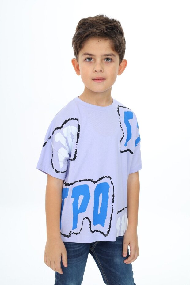 Boy's Printed Crew Neck Short Sleeve T-Shirt