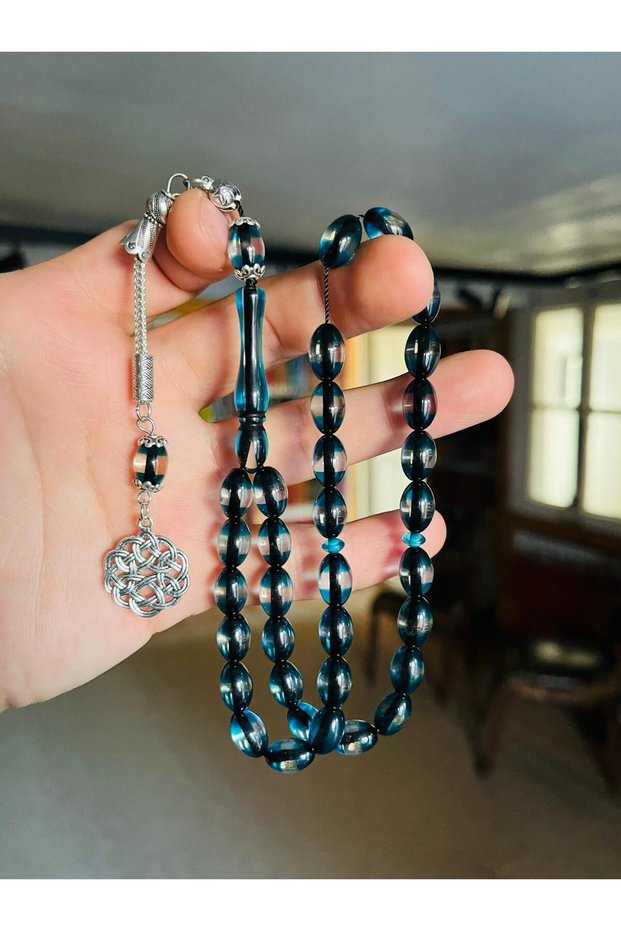 Vertical Powder Amber Prayer Beads