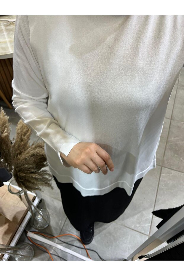 902 Basic Merserize Tunik Ekru - 3