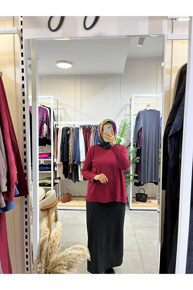 902 Basic Merserize Tunik Vişne - 1