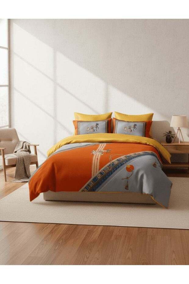 طقم لحاف فاخر من الألياف الدقيقة، مكون من 6 قطع، بتصميم حصان عربي