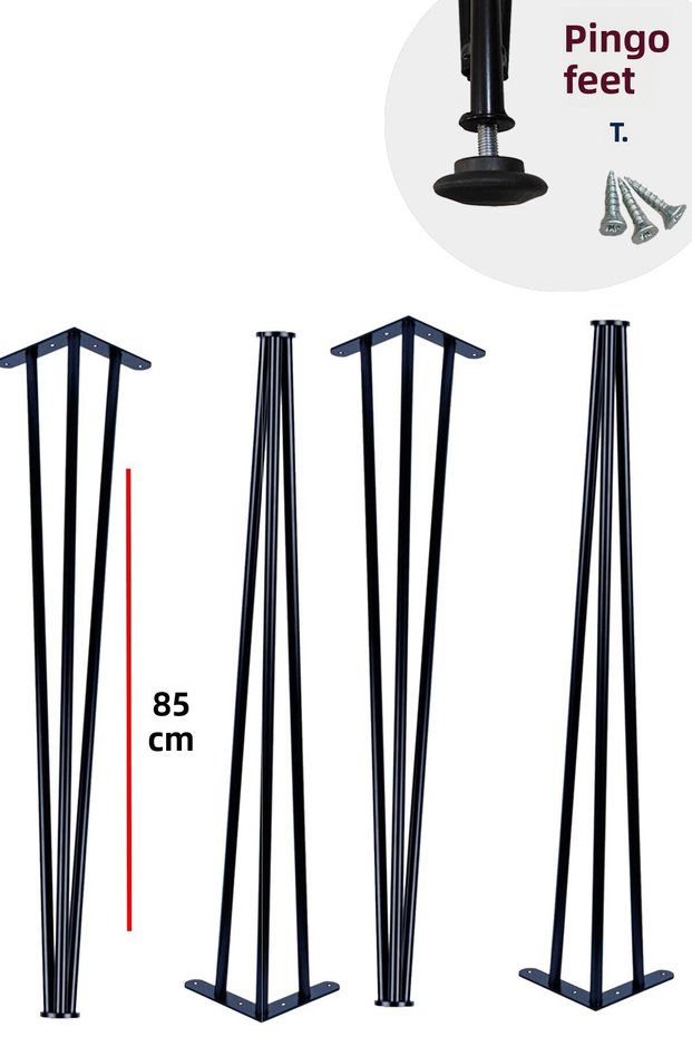 85 cm High Honeycomb Top Shelf & Dresser Leg Metal Profile Pipe Hairpin Leg 4 Pieces Pingolu