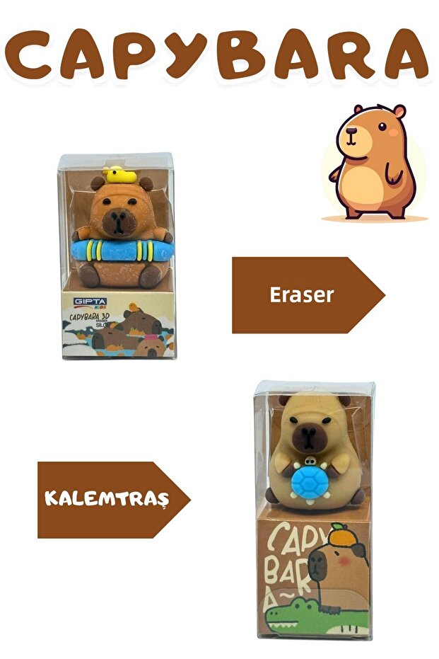 Capybara Diary & Memory Book Set with Eraser and Versatile Pen - 3
