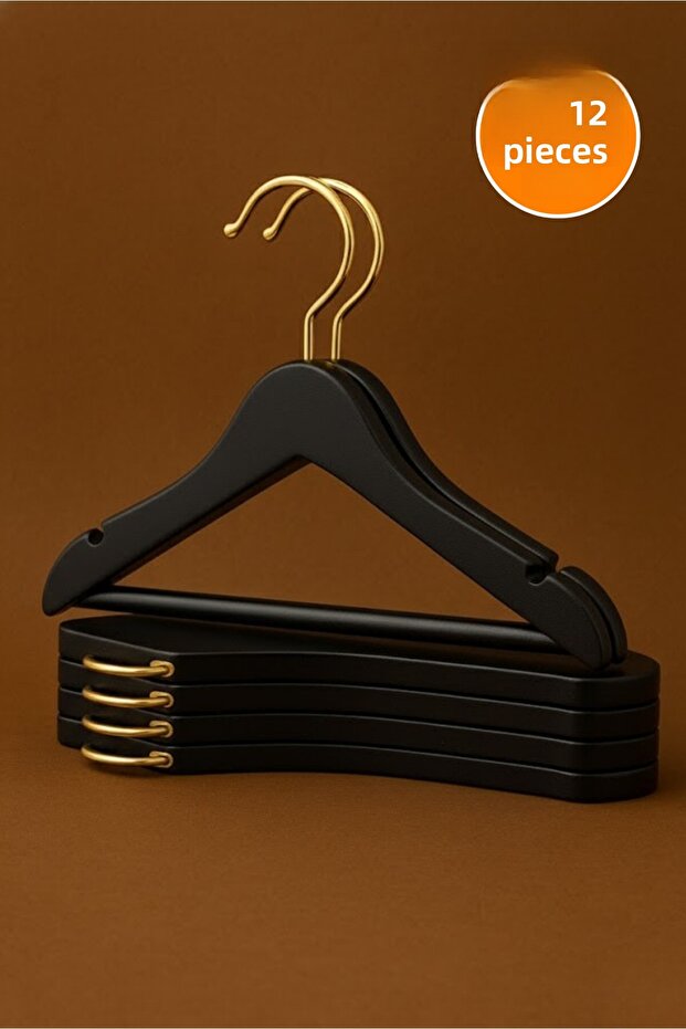 12 Pieces - Baby and Child Size Wooden Look Plastic a Quality Clothes Hanger Tshirt Pants Hanger