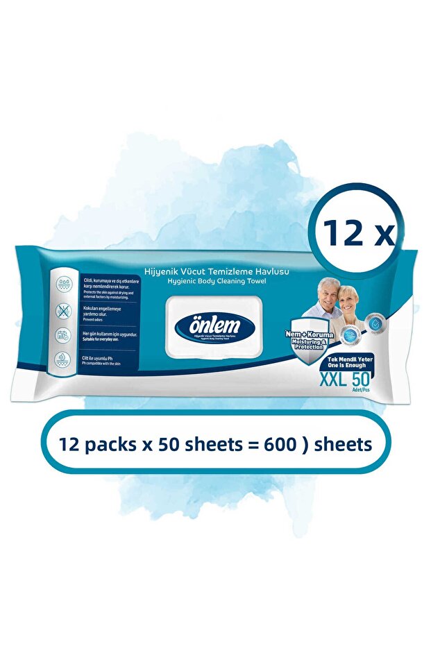 Hygienic Body Cleansing Towel XXL 50 Pcs X 12 Pieces