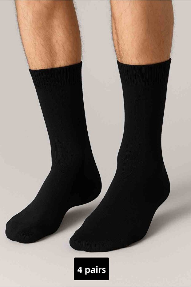 4 Pairs Socks Solid Color Cotton Socket Long Unisex