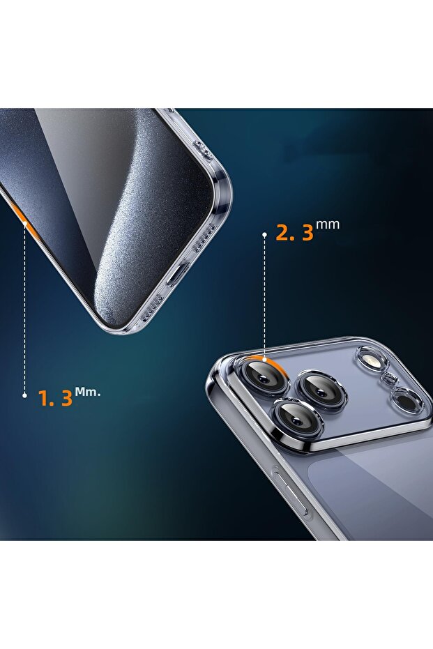 جراب سيليكون شفاف مرن محمي بكاميرا متوافق مع iPhone 17 Pro Max - 3