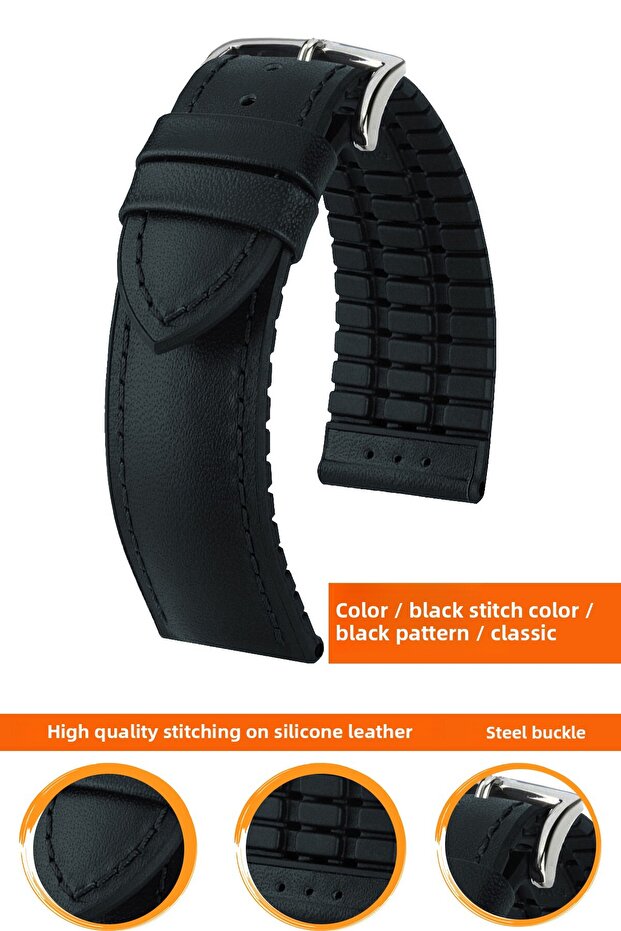 22mm Fossil-Welder-Casio-Seiko-Omega-Armani Watch Compatible Leather Silicone Watch Band Strap Ds22Mm