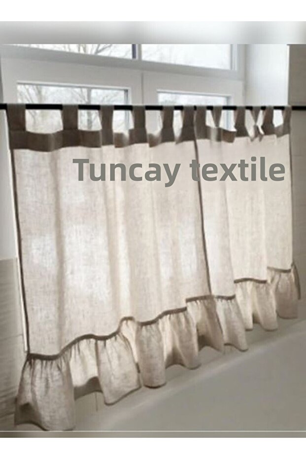 100% Natural Linen Cotton Biritli Frilly Curtain Is the Most X Size