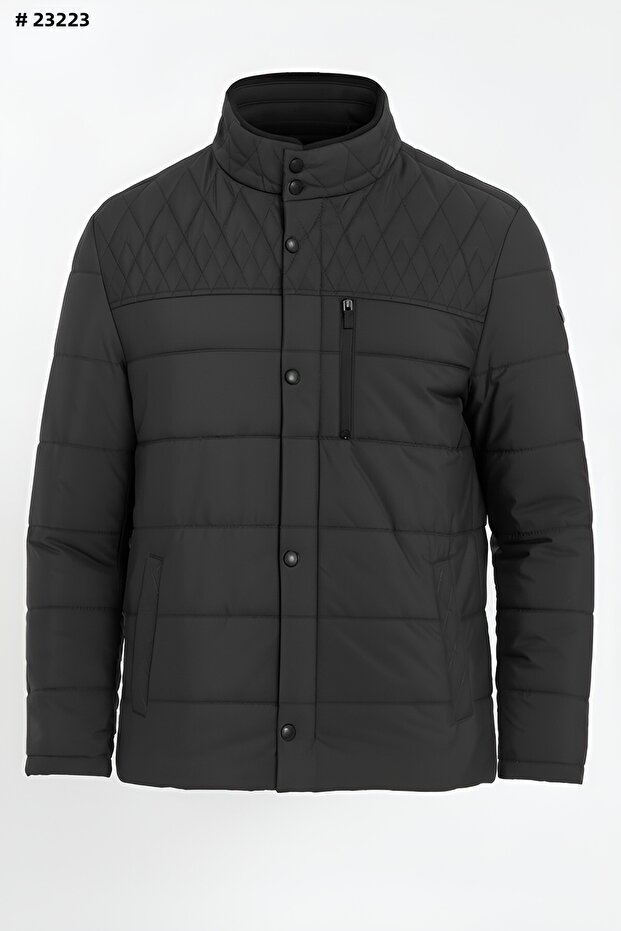 Men's Regular Washable Regular Quilted Coat & Jacket with Inner Pockets and Fur Lining