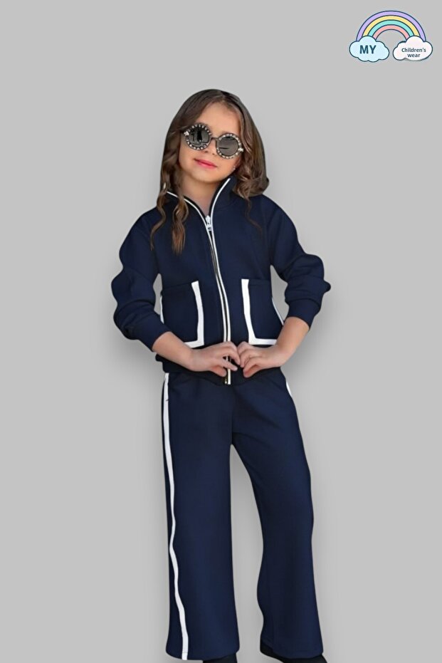Girl's School Tracksuit Set with Pockets 5-14 Years Old 12216