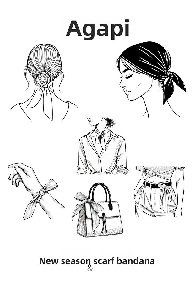 White Scarf with Black Dots - 5