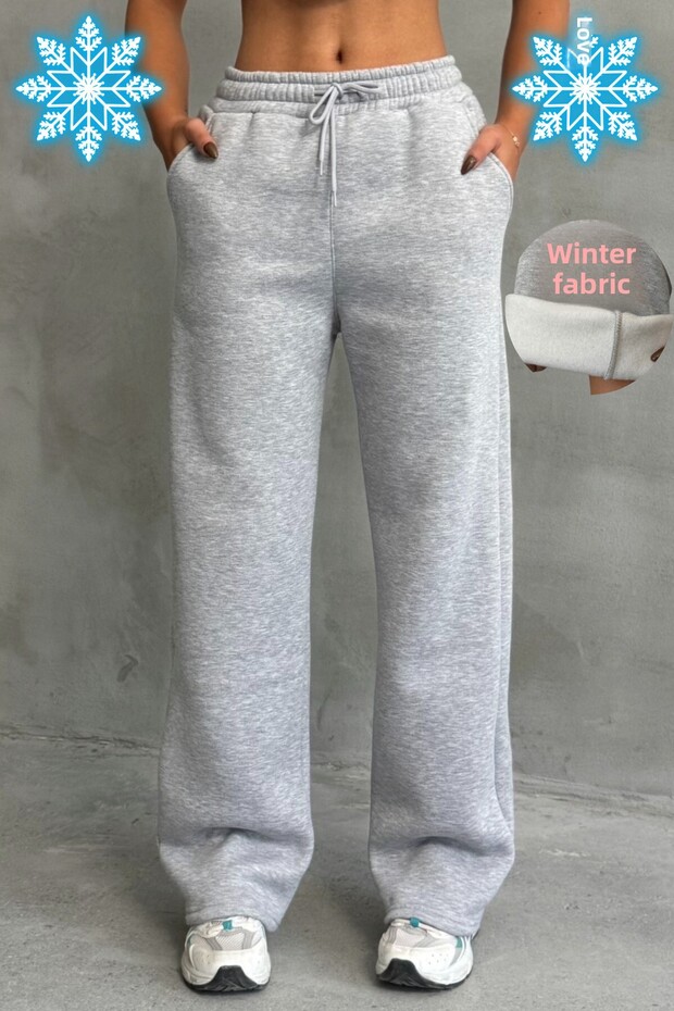 Women's Winter 3-Thread Fleece Lined Baggy Sweatpants