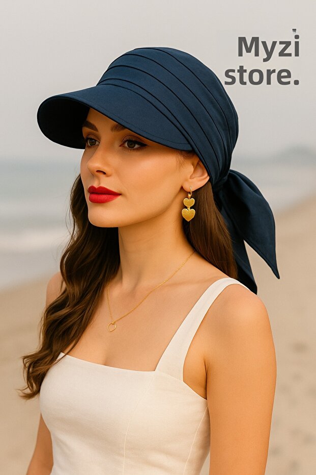 Women's Summer Cotton Safari Tie-Back Bandana Visor