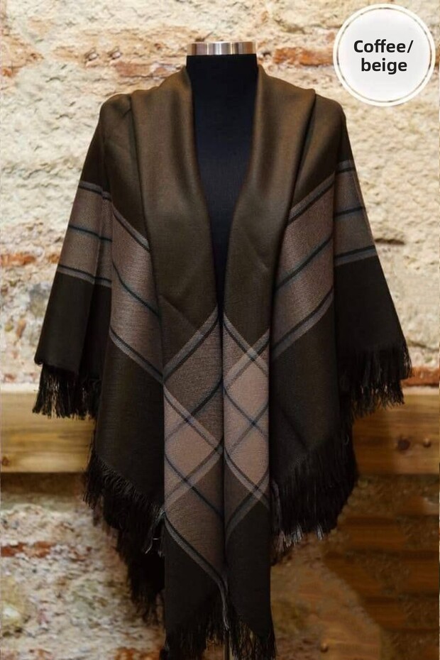 شال كتف بنقشة - KAP SHAWL AŞK2373