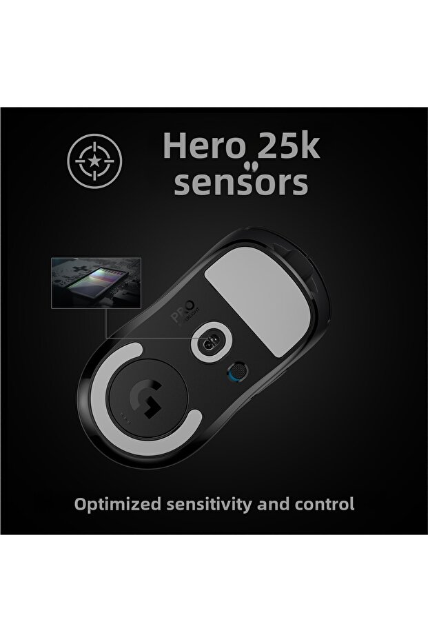 G pro x superlight ultra light hero 25,600 dpi 400 ips lightspeed wireless gaming mouse - black - 5
