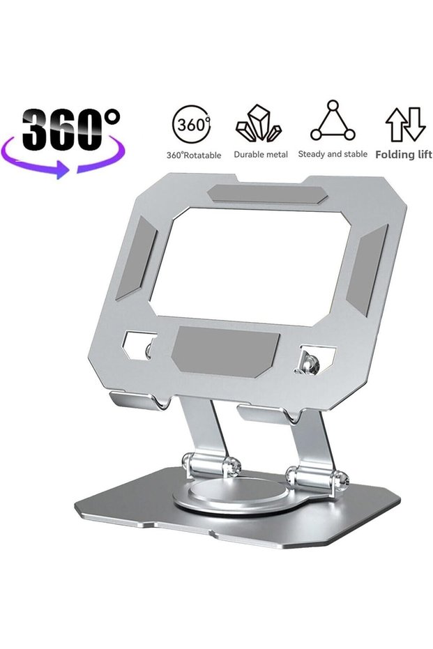 Table Top Metal Tablet Phone iPad Stand Horizontal Vertical 2 Stage Adjustable Aluminum Riser