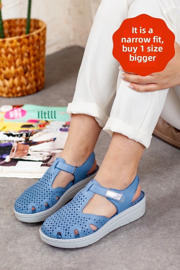 Women's Genuine Leather Closed-Front Orthopedic Sandals