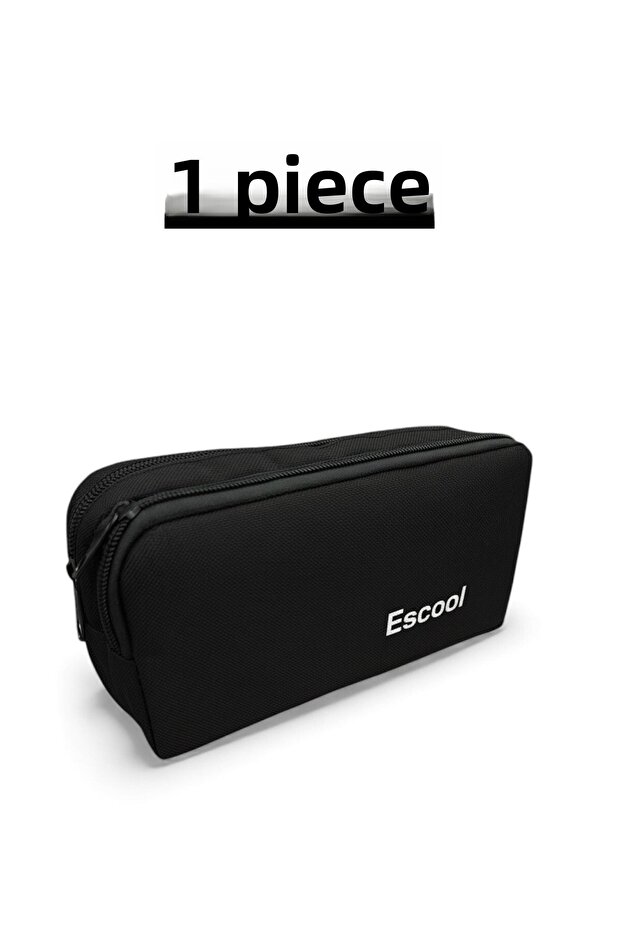 Double Zipper Fabric Pencil Bag