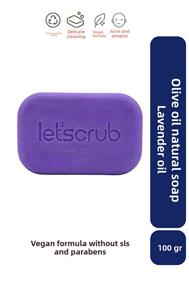Olive Oil Natural Soap with Lavender Oil Relaxing and Protective 100 Gr