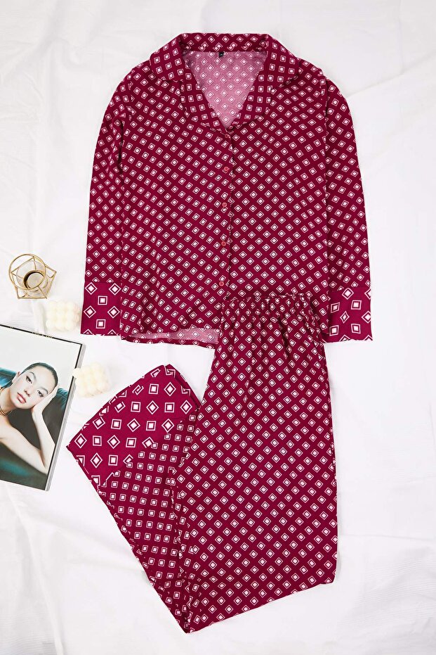Mürdüm Etnik Viskon Dokuma Pijama Takımı THMAW26PT00112 - 5