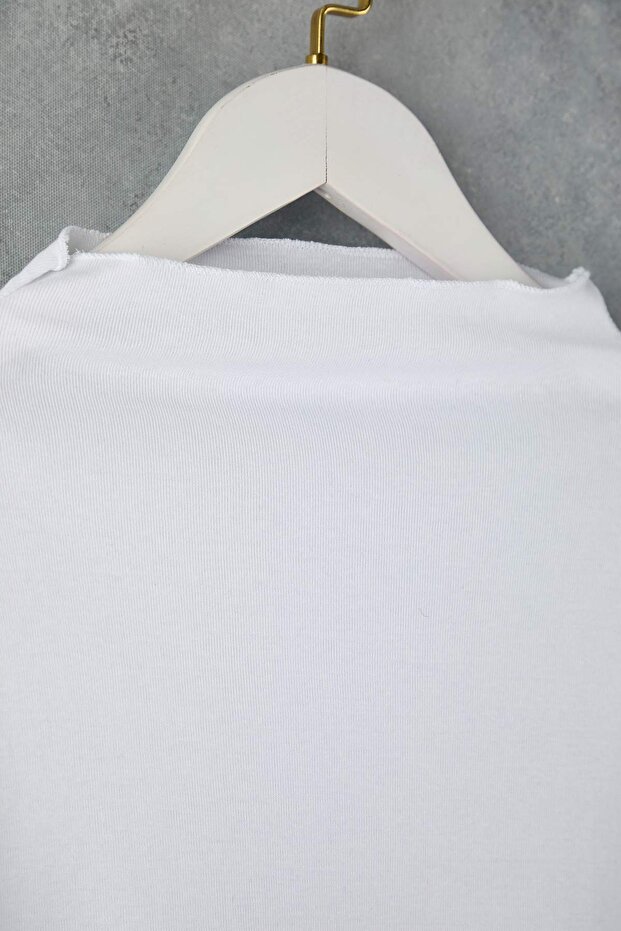 Ekru Dik Yaka Örme Büyük Beden Bluz TBBAW26AF00134 - 3