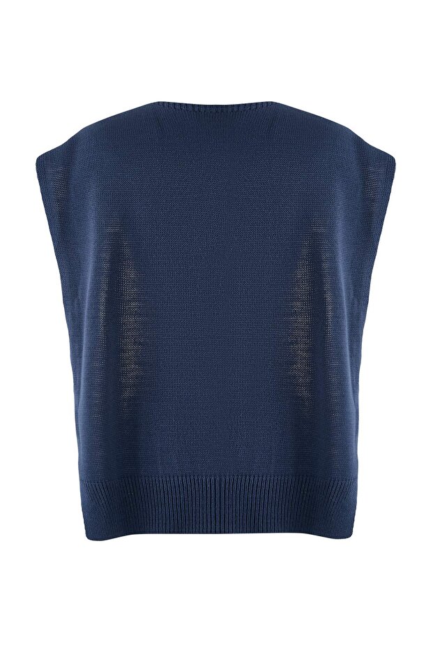 Niebieski szal przypominający kazak TWOAW26SL00001 - 5