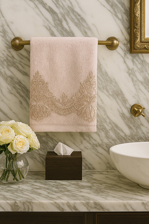 Hanedan French Laced Powder Velvet Towel 50&90