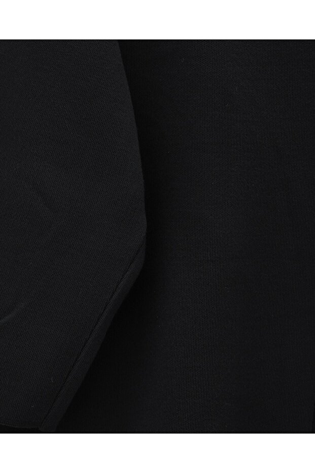 Çift Düğmeli Salaş Triko Panço -Siyah - 4