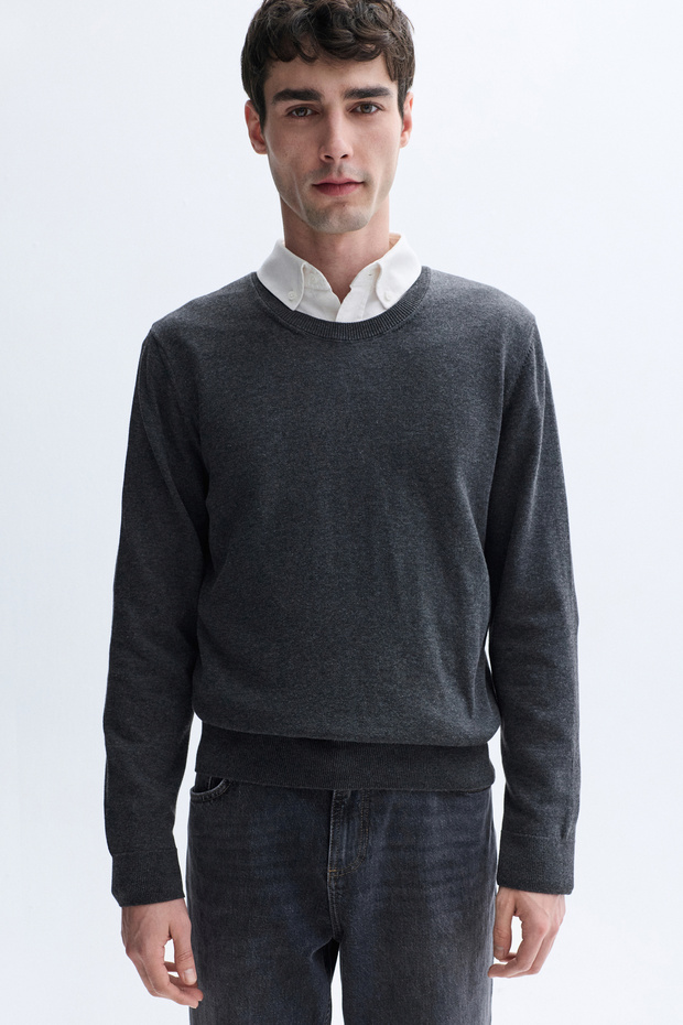 Men's Plum Crew Neck Knitwear Sweater
