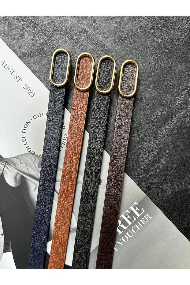 4-Pack Women's Gold Buckle Belt Waist Belt Jacket Belt Dress Belt Trousers Belt