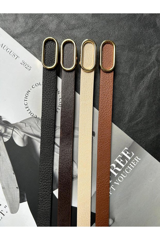 4-Pack Women's Gold Buckle Belt Waist Belt Jacket Belt Dress Belt Trousers Belt