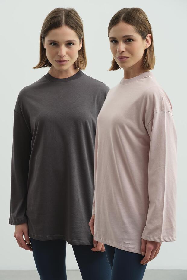 Wide Sleeve Oversize 2 Pack T-Shirt 964 Lilac/Smoked