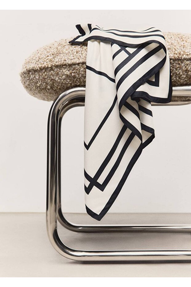 Geometrik desenli fular - 4