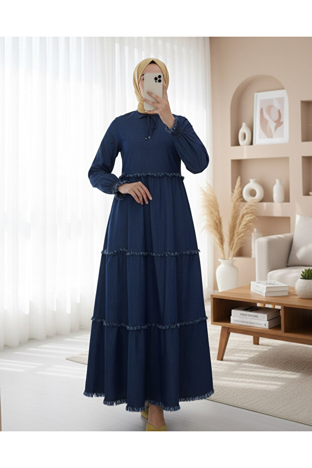 Three Piece Washed Denim Dress