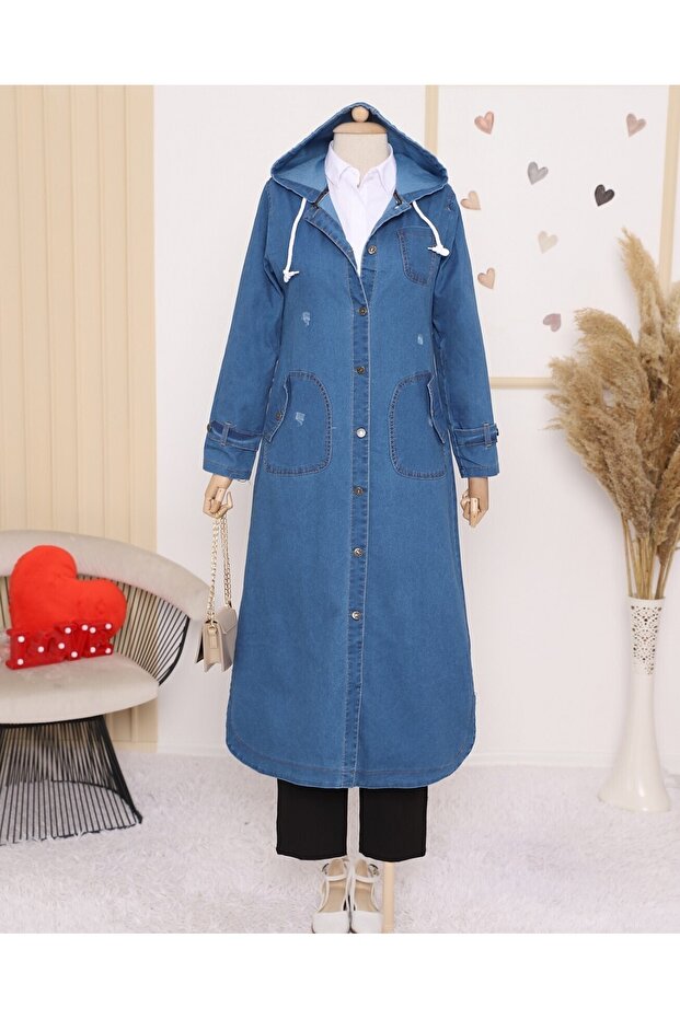 Laci Fold Pocket Denim Cap - 2