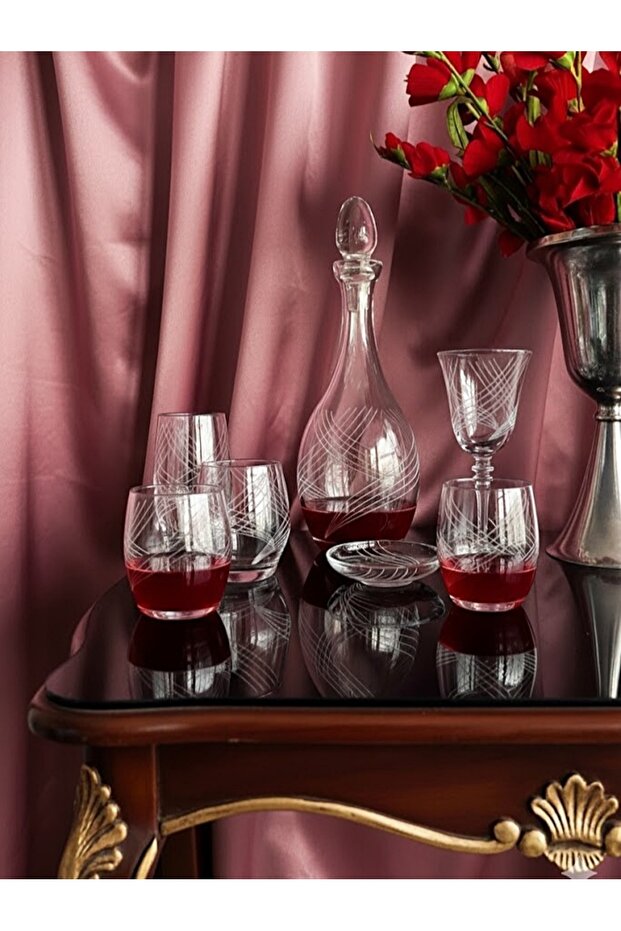 Alev 31 Piece Glass Set for 6 People - Dowry Glass Water and Tea Set