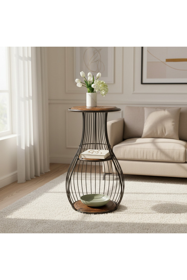 3 Katlı Ferforje Sehpa - 7