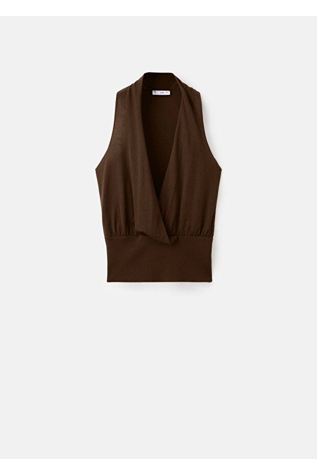 V yaka triko bluz - 3