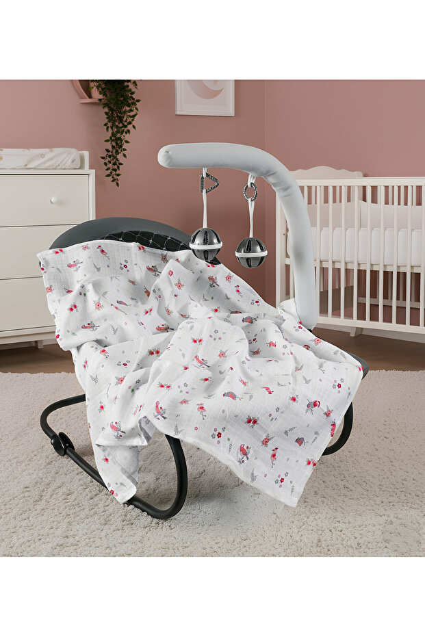 غطاء وبطانية موسلين منقوشة - 3