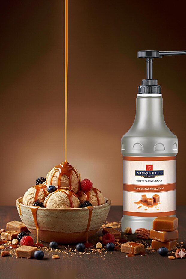 Profesyonel Sos Karamel Aromalı 2500 gr Pompa Hediyeli - 3