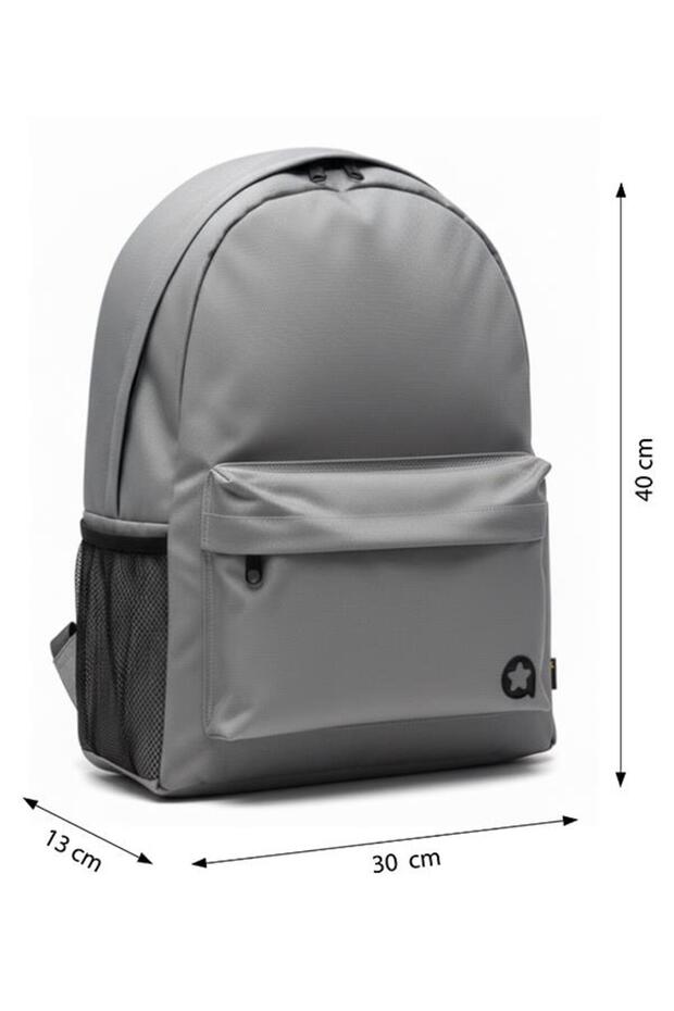 حقيبة ظهر ذات حجرتين باللون الرمادي - 6