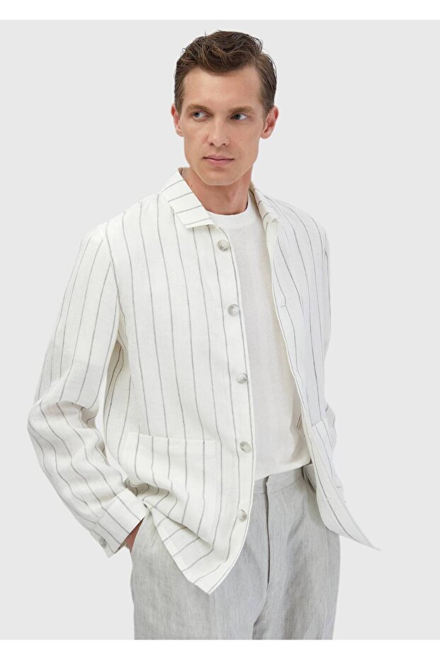 Ekru Gömlek Ceket - 5