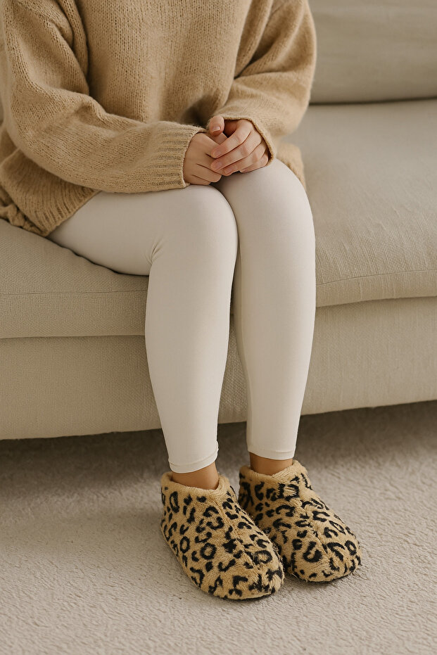 Woman | Leopard Patterned Slippers | Home Boat | Lightweight Non-Slip Sole | Home Shoes