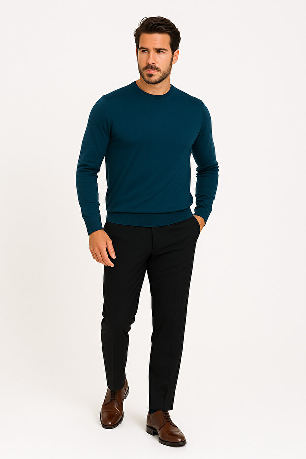 Bisiklet Yaka Triko Kazak - 1