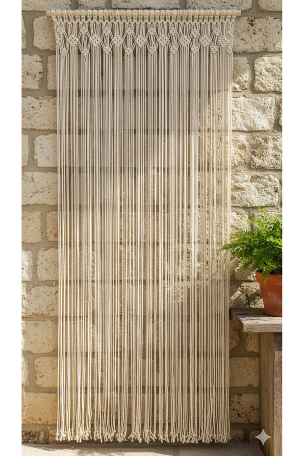 Makrome Perde Kapı ve Duvar Süsü - 4