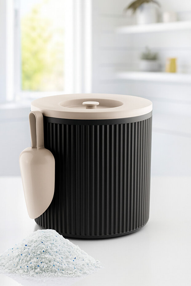 Powder and Tablet Detergent Storage Box Detergent Storage Container 3.5 Lt with Shovel Gift - 2